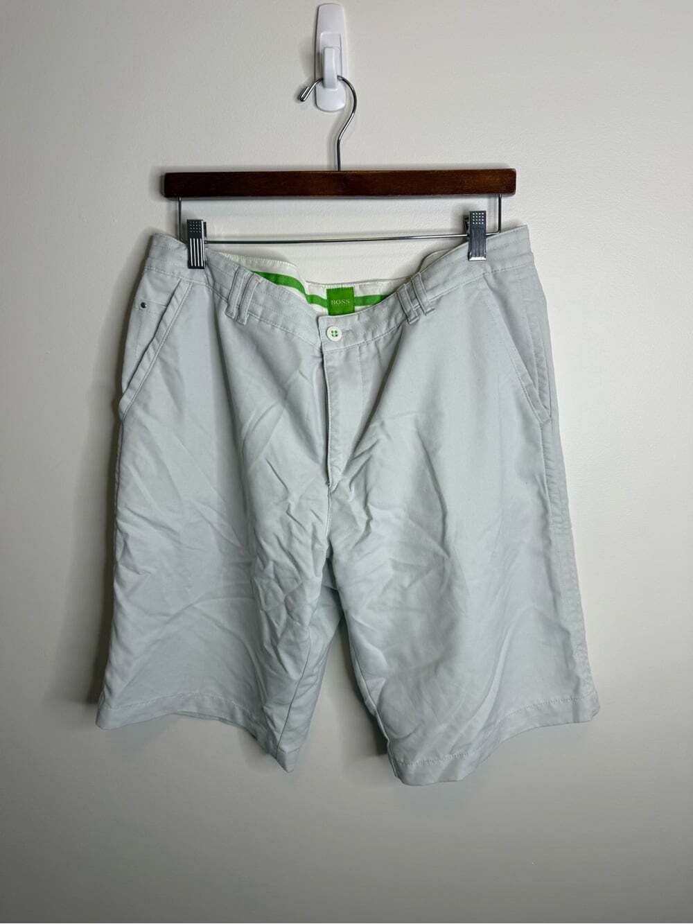Hugo Boss Light Gray Men's Flat Front Shorts